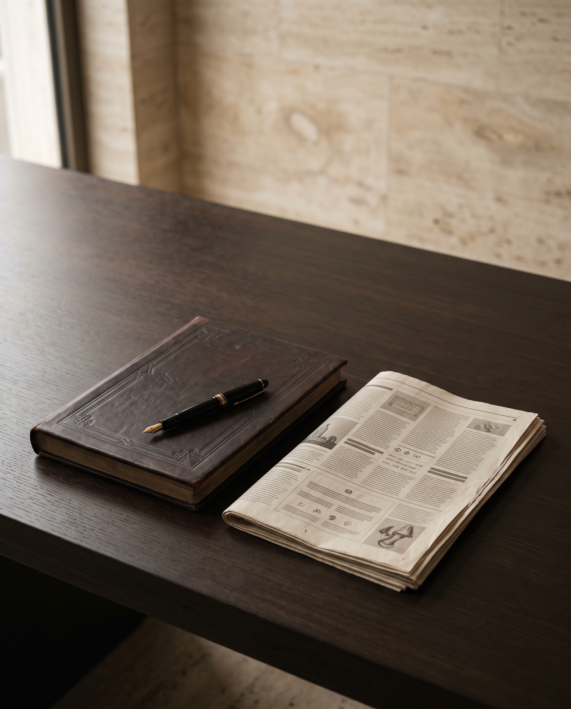 Libro contable y pluma